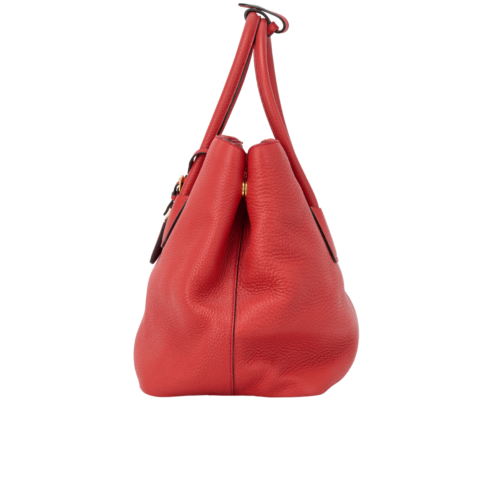 Vitello Daino Tote, &pound;375, Handbags, Red, Leather, Bottom view